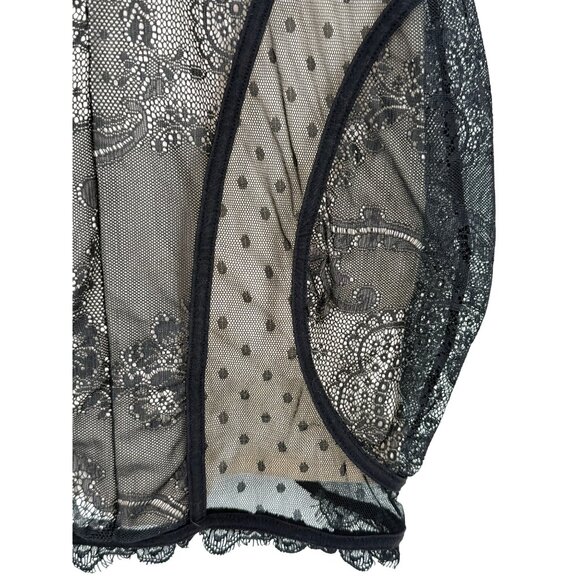 Bebe Nude & Black Lace Corset Style Mini Dress • Femme Fatale Coquette Sexy Glam - Picture 4 of 16